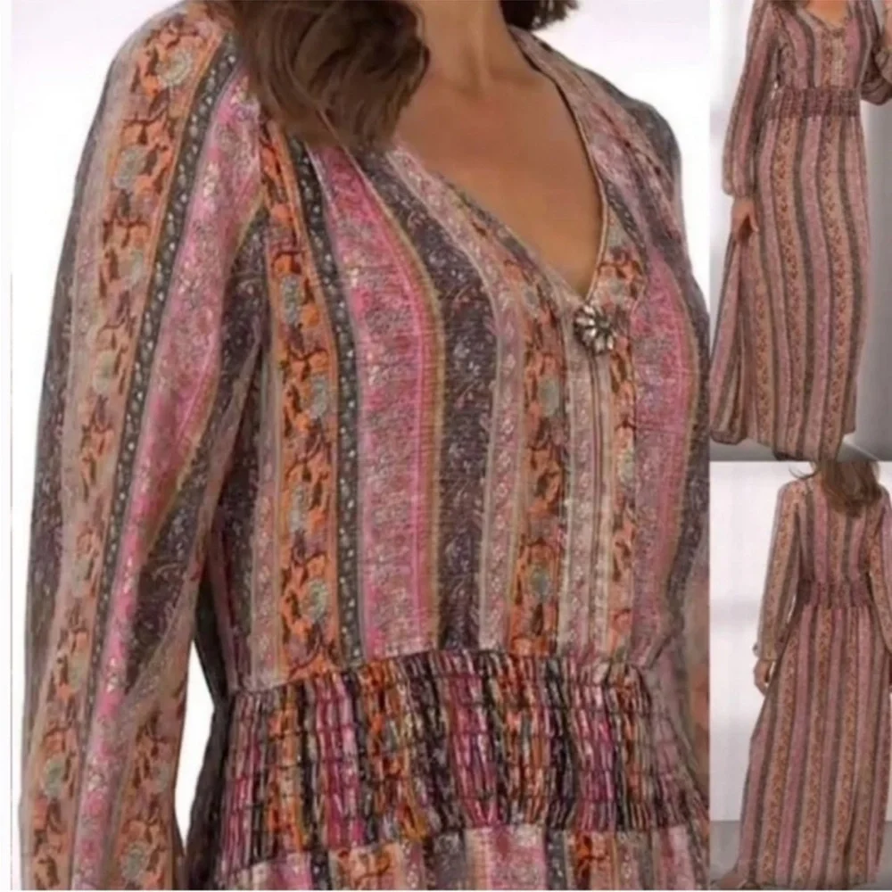 Soft Surroundings Esperanza Floral Print Maxi Dress Size Small - Picture 6 of 13